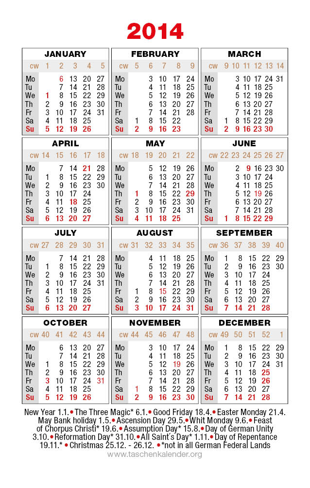 English calendar cards • taschenkalender.org