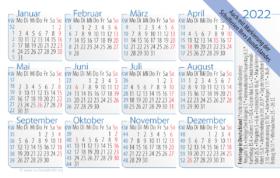 Abbildung unseres kostenlosen Jahreskalendariums "House Style" auf Taschenkalender 2022 mit Feiertagen in Deutschland (neu)