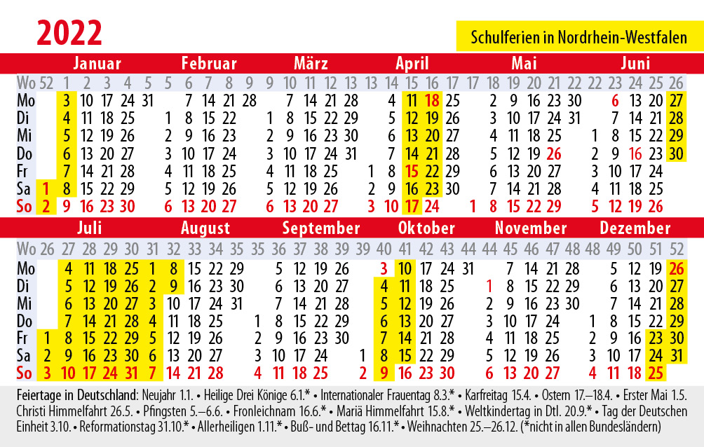 Taschenkalender: Kalenderkarten im Scheckkartenformat